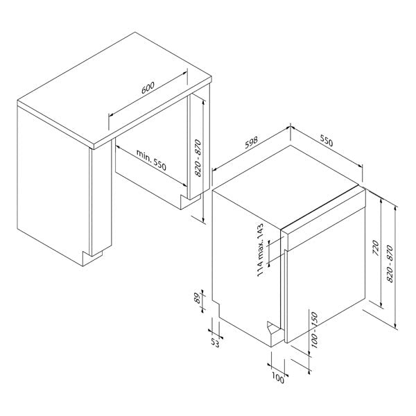 Blaupunkt 60cm Semi-Integrated Dishwasher (SILVER)