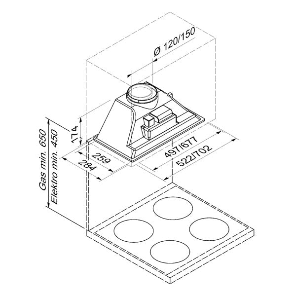 Blaupunkt 60cm Undermount (STAINLESS STEEL)
