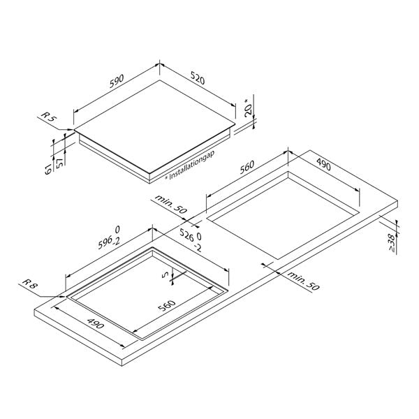 Blaupunkt 60cm 4 Zone + 2 Cermaic Cooktop (BLACK)