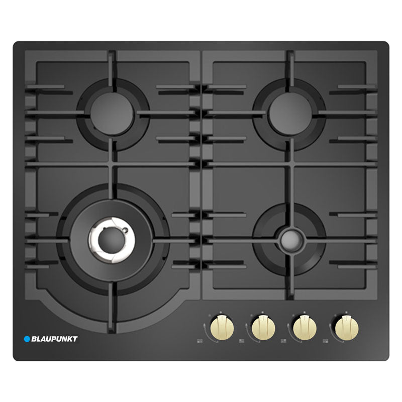 Blaupunkt 60cm Gas Cooktop Inc Wok Burner (BLACK)