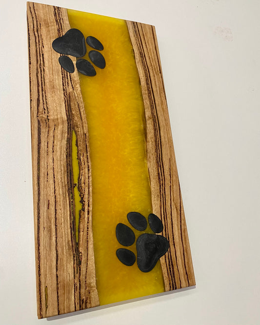 Resin Charcuterie Board - Yellow Paw Prints