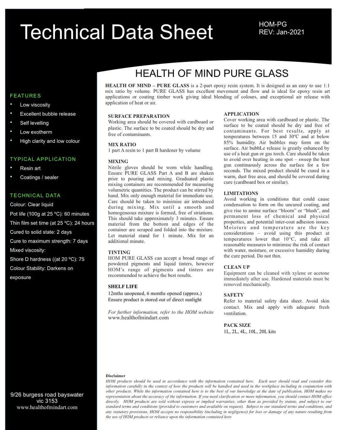 Pure Glass Resin Art & Coatings - Health Of Mind Art