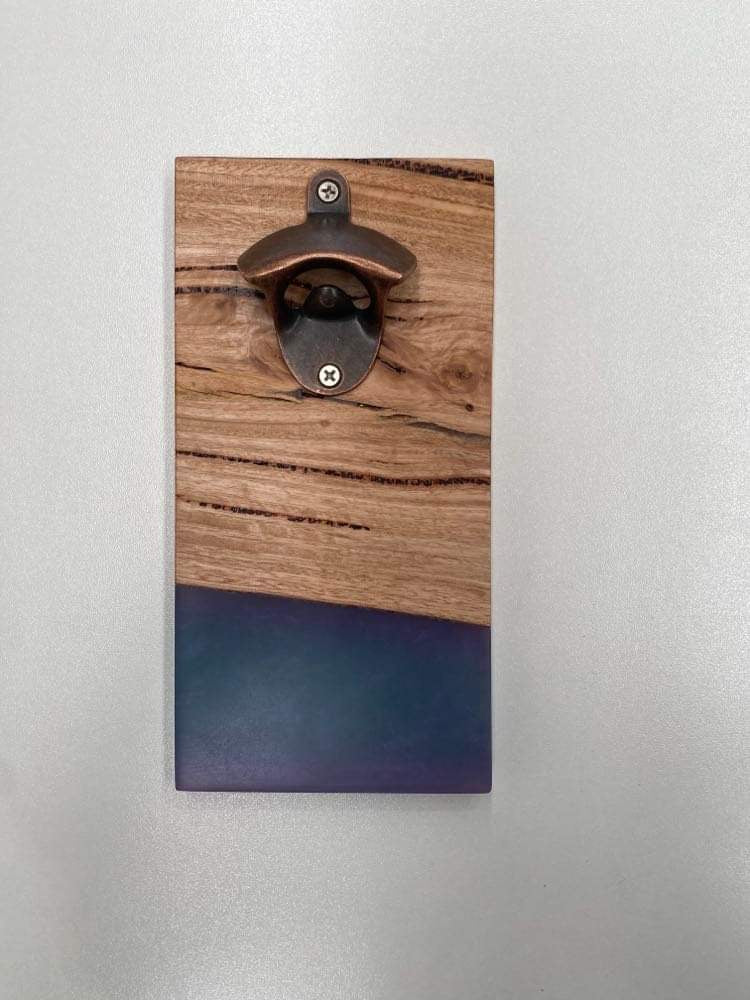 Magnetic Resin Bottle Opener - Blue