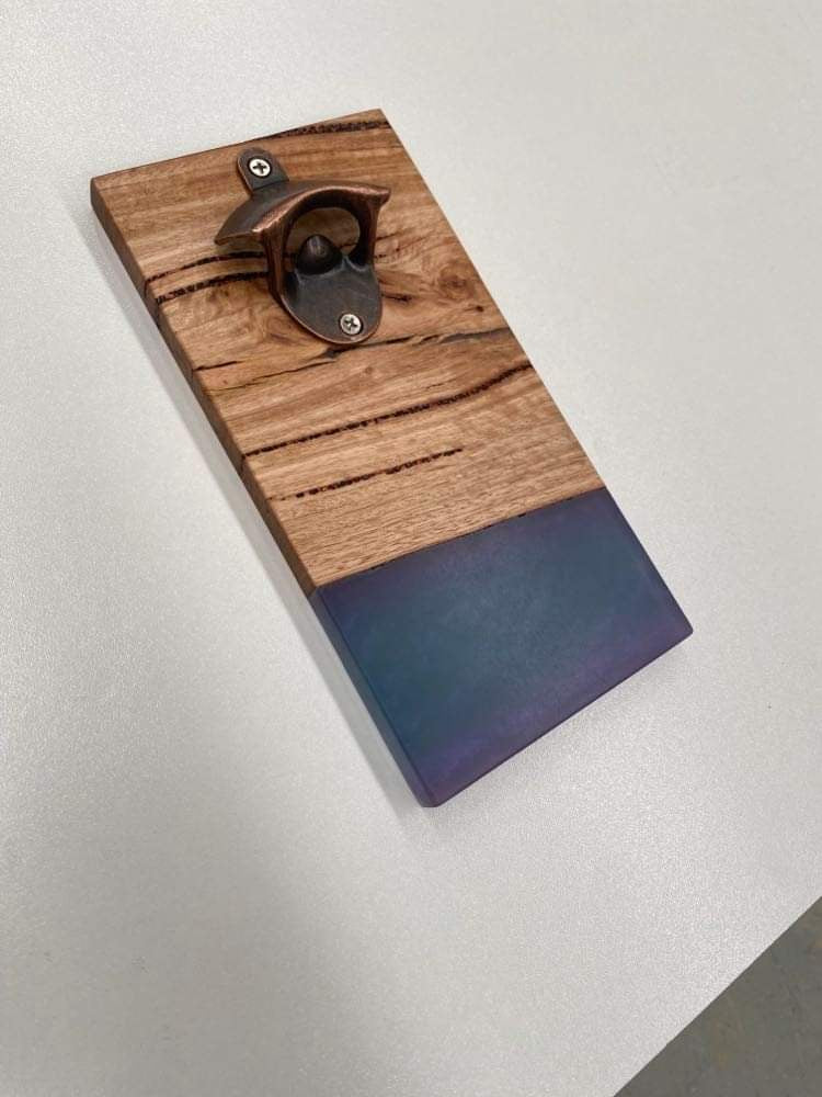 Magnetic Resin Bottle Opener - Blue