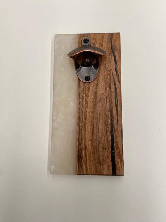 Magnetic Resin Bottle Opener - White